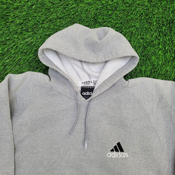 Vintage Y2K Adidas Hoodie Womens Small 22x23 Oversized Crop - Picture 9 of 14